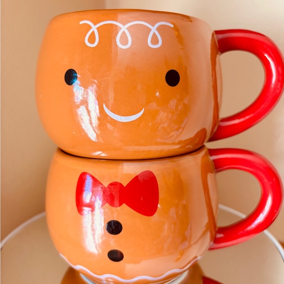 Other - Gingerbread Couple Mug Set | Cute Holiday Coffee Cups | Christmas Kitchen Decor